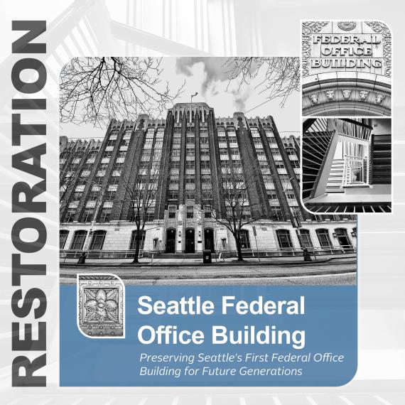 Decorative picture of the Seattle Federal Office Building.