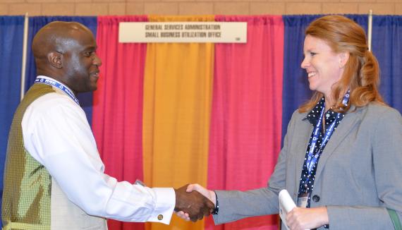 GSA Small Business Specialist shaking Hand with Small Business Owner