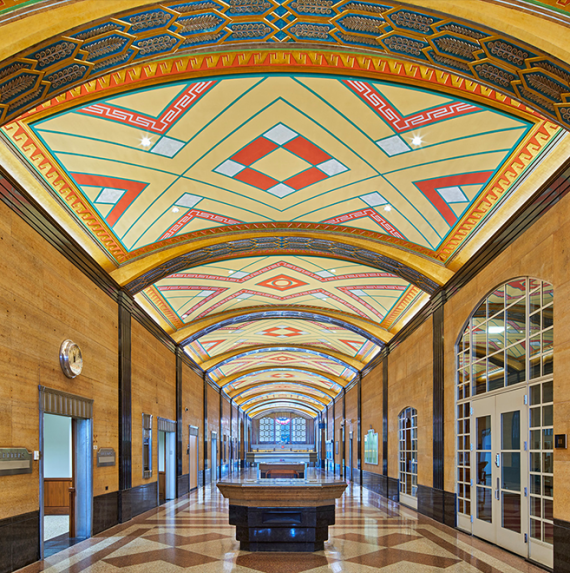 Detroit's Theodore Levin U.S. Courthouse's ceiling