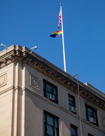 Central Office Raises Pride Flag