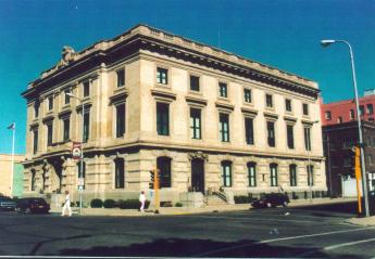 This is a historic photo of the Ronald N. Davies Federal Building and U.S. Courthouse