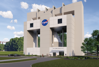 Design rendering of the planned 7-story concrete NASA Langley Flight Dynamics Research Facility