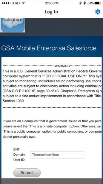 Screenshot of step 4 for salesforce login
