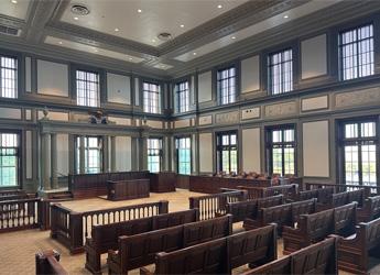 Restored interior courtroom space