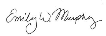 Administrator Emily W. Murphy Signature