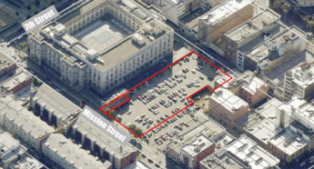 Mission Street Parking Lot from overhead