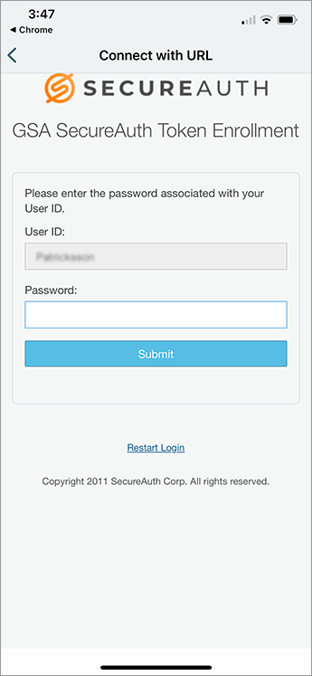 Screenshot of step 10 for secureauth login