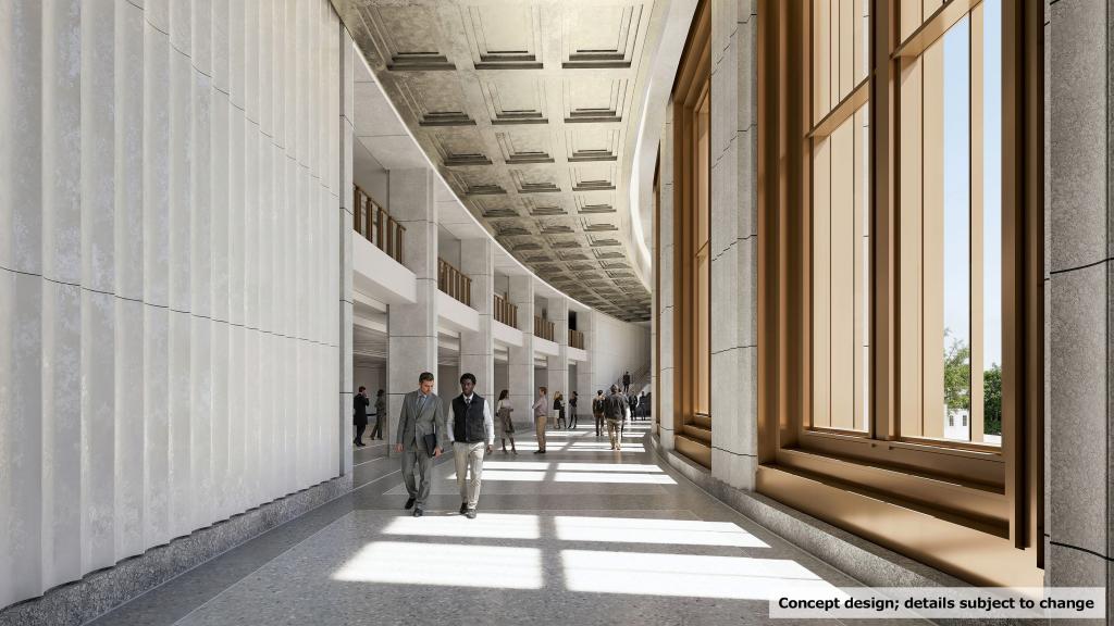Chattanooga U.S. Courthouse Project Level 1 Lobby approach from screening