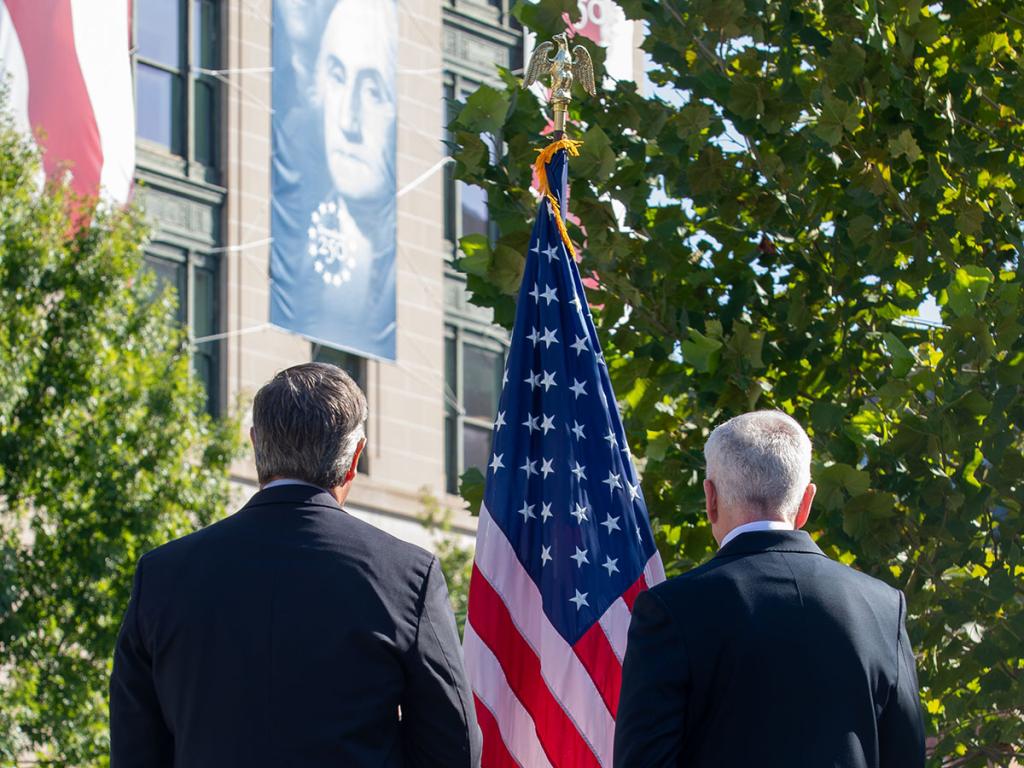 Our flag-lowering ceremony at 1800 F marks a forward-looking transition as we partner with OPM to optimize space utilization.