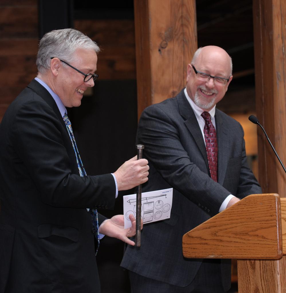 Photo of Allyn Stellmacher (ZGF Architects) with Dan Brown (U.S. General Services Administration)