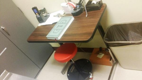 Item65SmallRedRollingStool