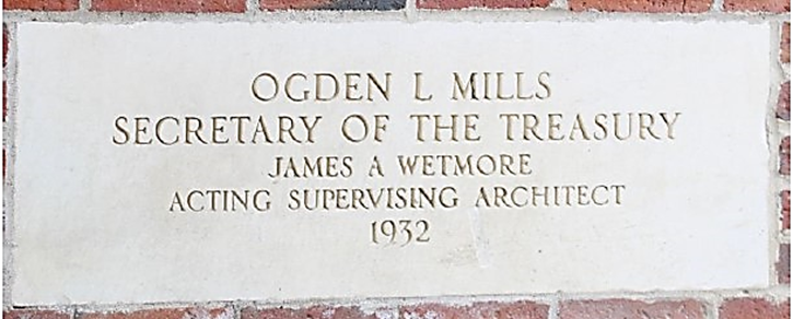 historical concrete plaque at the Richford Vermont lpoe