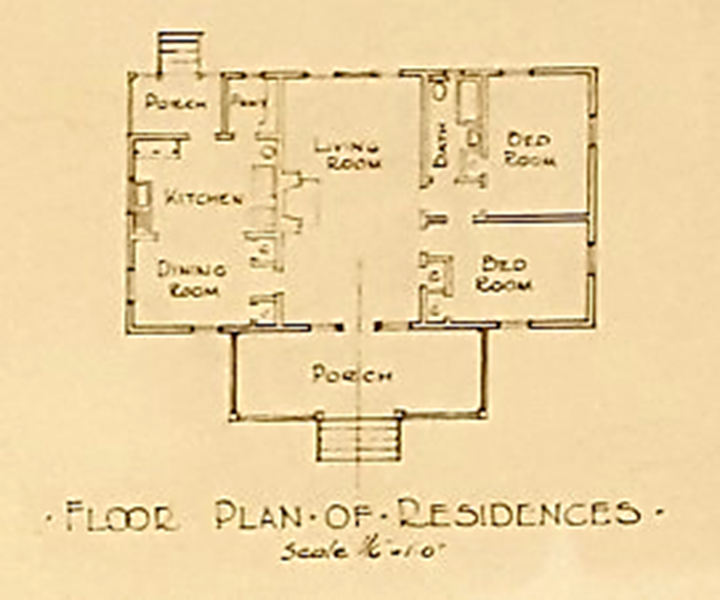 1931 floor plan for Coburn Gore LPOE residences