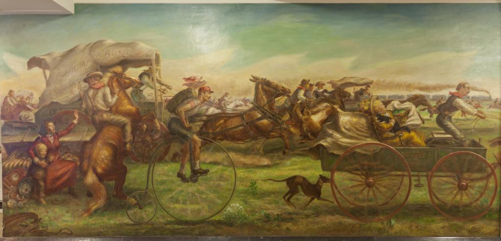 John Steuart Curry, The Oklahoma Land Rush, April 22, 1889, oil on canvas, 1939.
