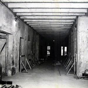 The first floor lobby, under construction, c. 1964.