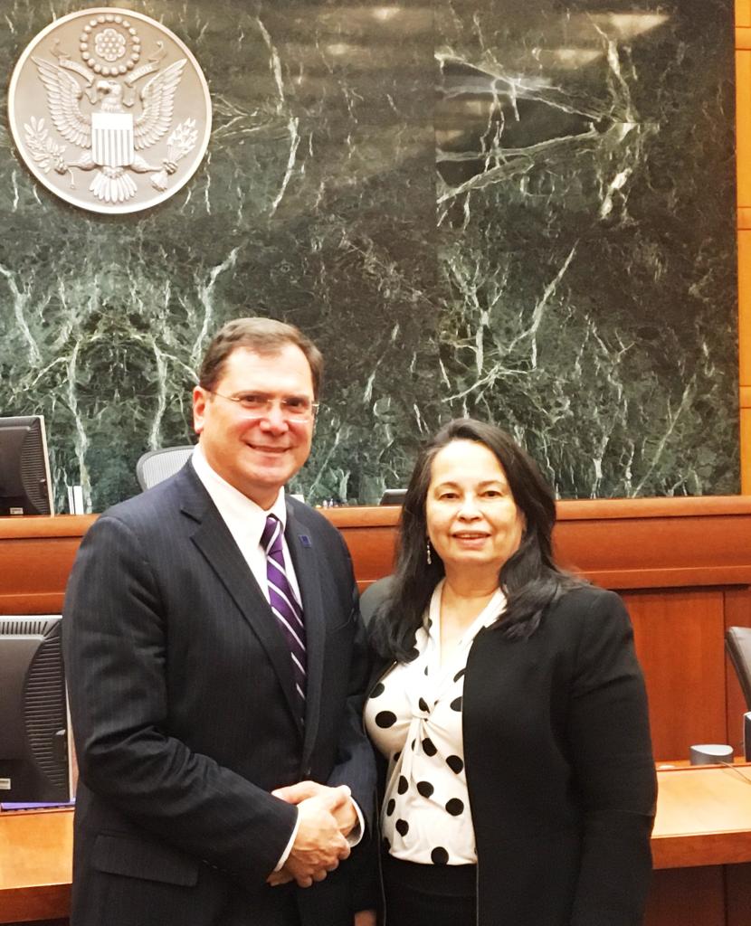Regional Administrator John A. Sarcone III poses for a photo with Chief Judge Dora L. Irizarry March 26.