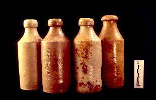 Irish Tenement and Saloon stoneware beer bottles
