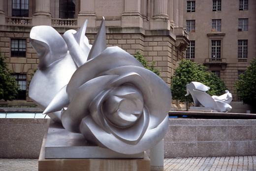 Stephen Robin's  aluminum-cast Lily and Rose, 1997.