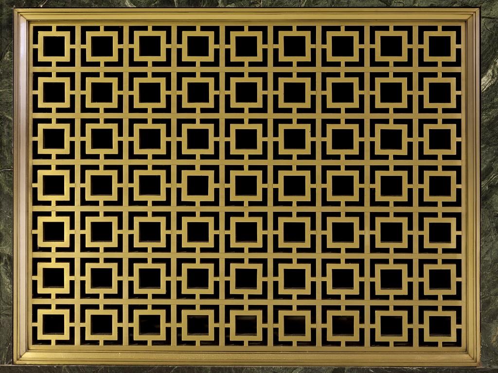 Decorative grill in the lobby of the Wilbur J. Cohen Federal Building, Washington, DC.
