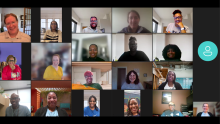a diverse group of people on a video call