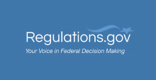 Regulations.gov written on blue background