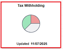 Tax withholding tile highlighted